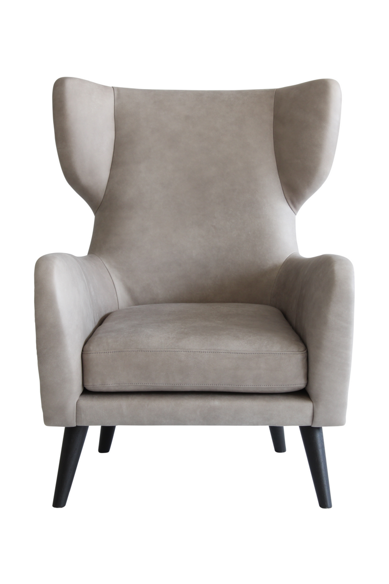 Gray Leather Winged Lounge Chair | Andrew Martin Felix | Oroatrade.com