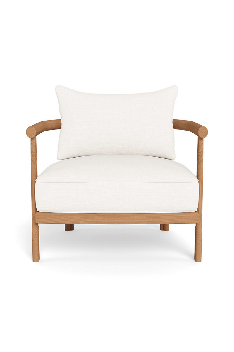 Padded Teak Outdoor Lounge Chair | Andrew Martin Cove |  Woodfurniture.com