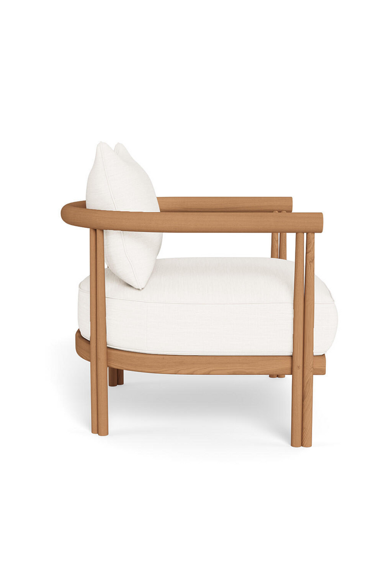 Padded Teak Outdoor Lounge Chair | Andrew Martin Cove |  Woodfurniture.com