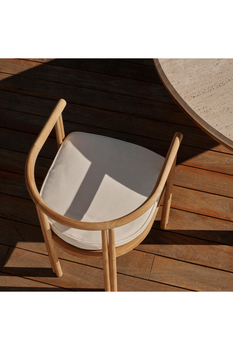 Curved Teak Outdoor Dining Armchair | Andrew Martin Cove | Woodfurniture.com