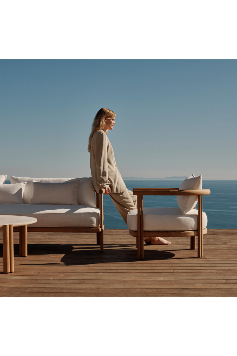 Travertine Outdoor Coffee Table | Andrew Martin Cove |  Woodfurniture.com