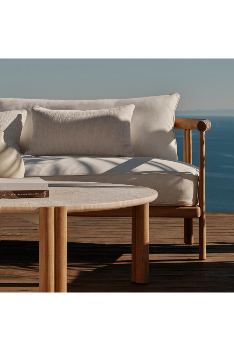 Travertine Outdoor Coffee Table | Andrew Martin Cove |  Woodfurniture.com