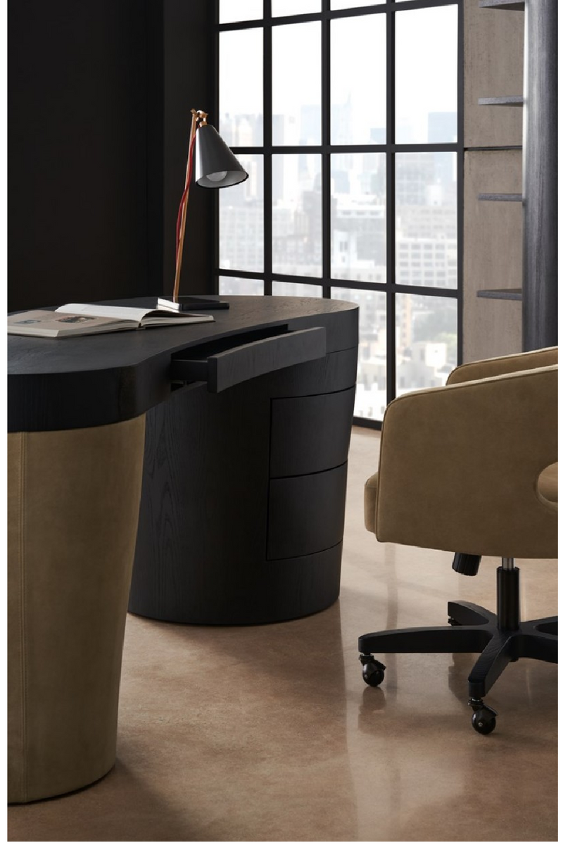 Two-Tone Suede Desk | Andrew Martin Gus | Woodfurniture.com