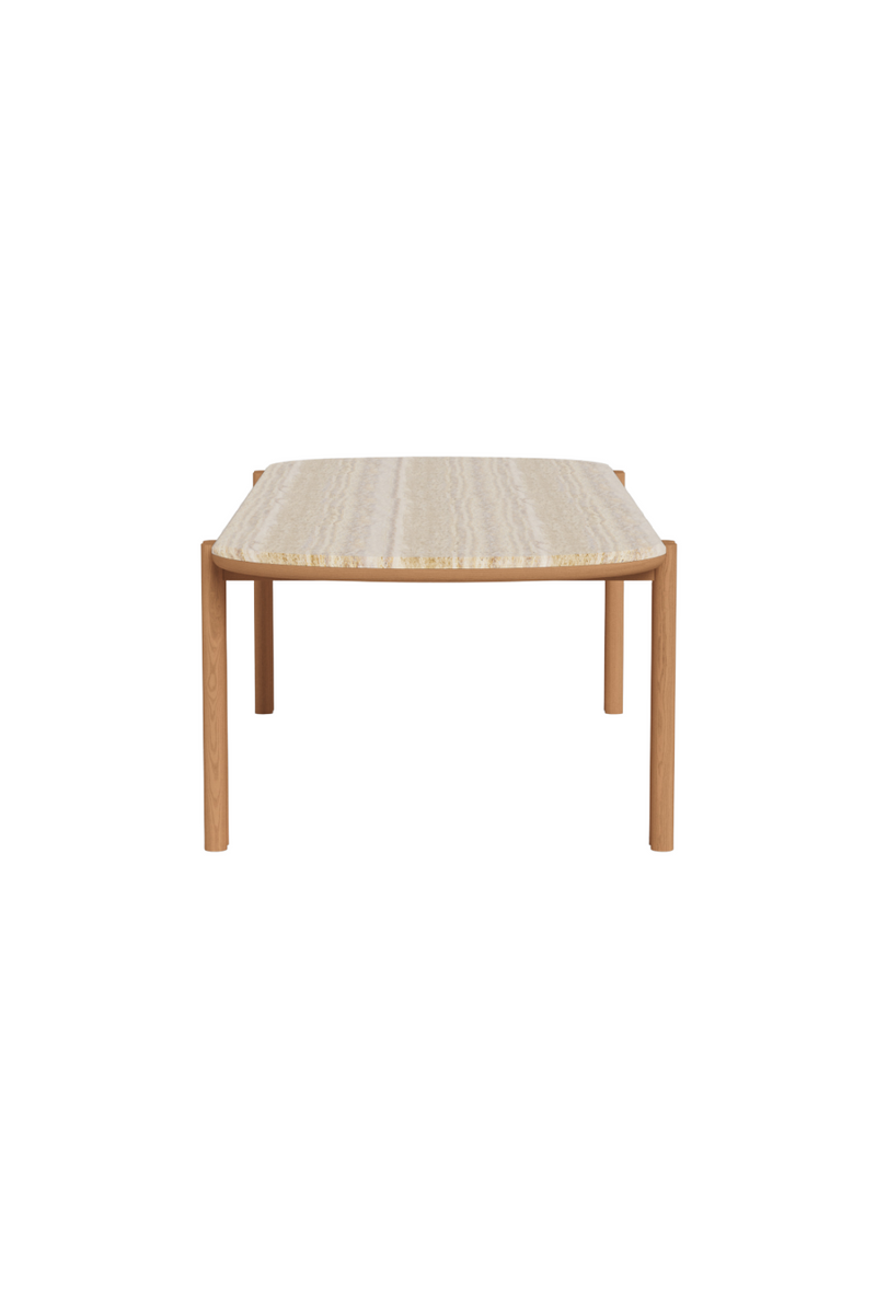 Travertine Outdoor Dining Table | Andrew Martin Cove |  Woodfurniture.com