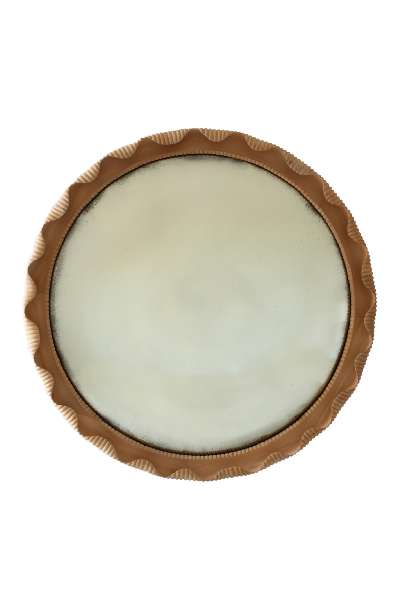 Mahogany Framed Round Convex Mirror | Andrew Martin Marylebobe | Woodfurniture.com