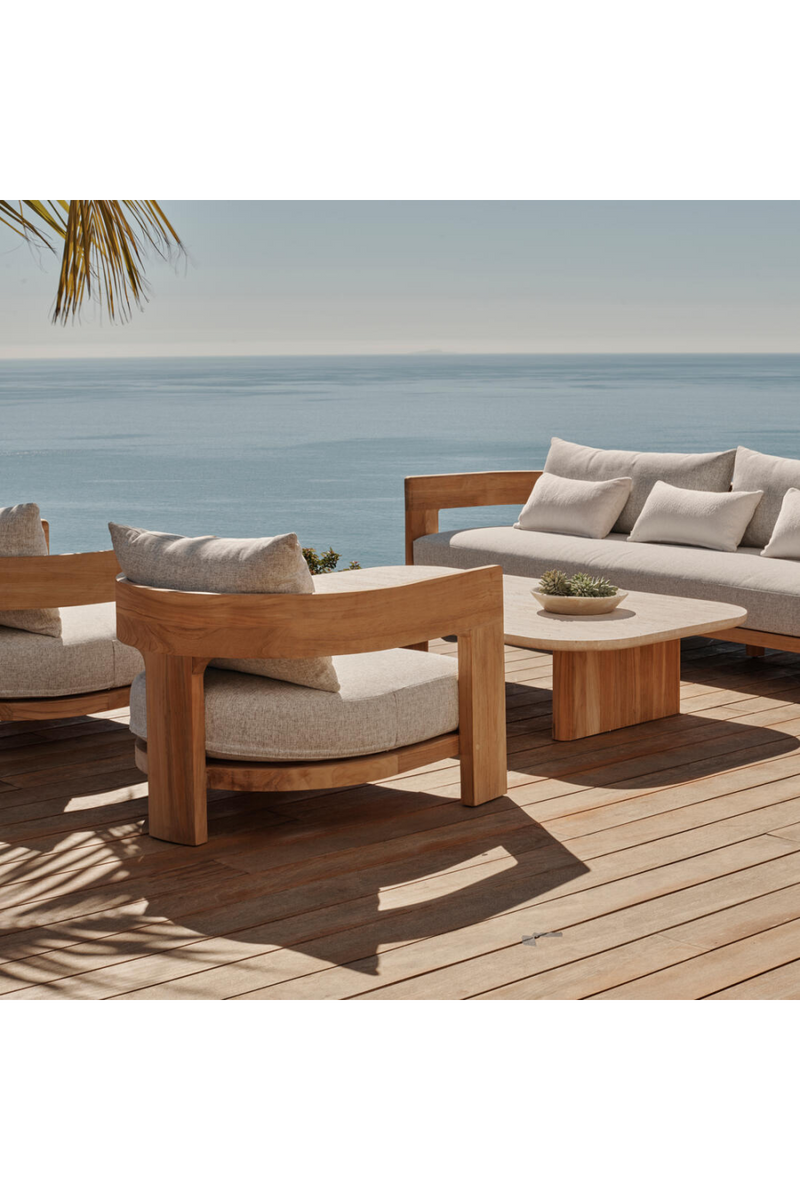 Outdoor Natural Teak Sofa | Andrew Martin Caicos | Woodfurniture.com