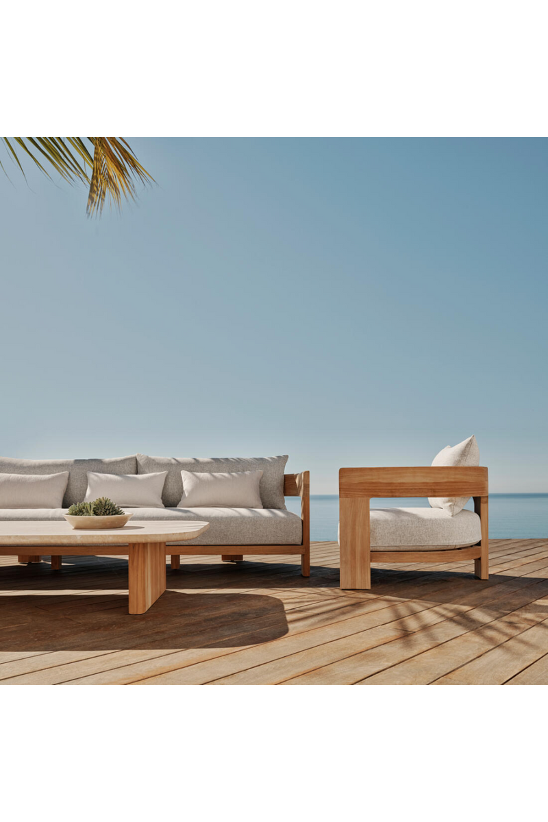 Outdoor Natural Teak Sofa | Andrew Martin Caicos | Woodfurniture.com