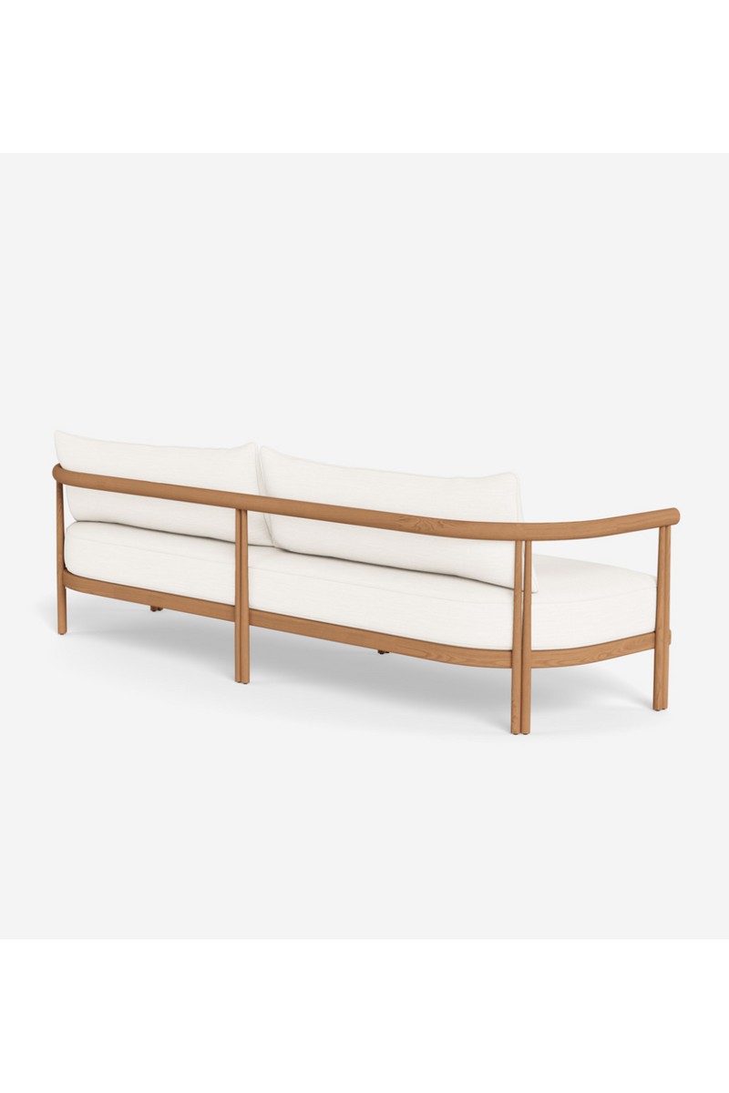 Padded Teak Outdoor 3-Seater Sofa | Andrew Martin Cove |  Woodfurniture.com