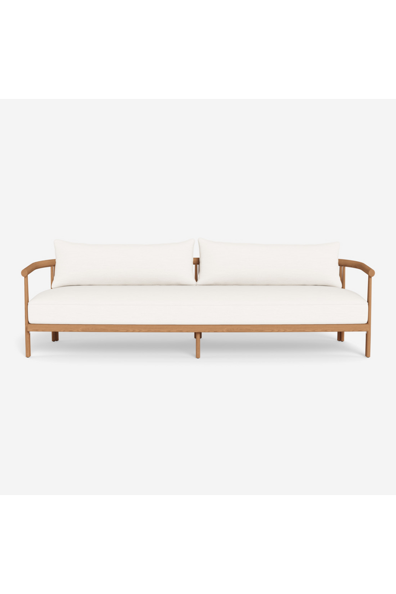 Padded Teak Outdoor 3-Seater Sofa | Andrew Martin Cove |  Woodfurniture.com