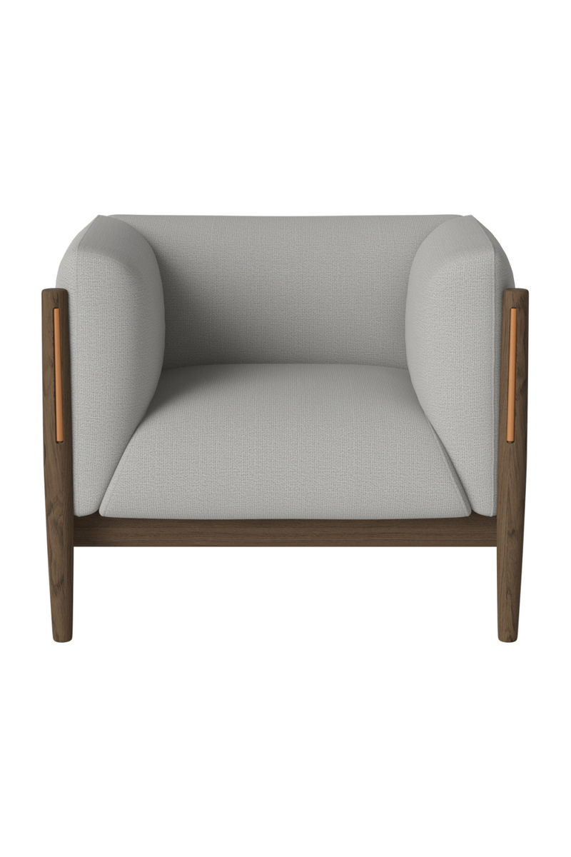Brown Leather Band Barrel Armchair | Bolia Dive | Woodfurniture.com