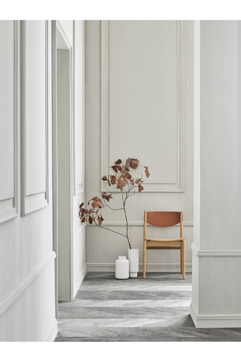 Upholstered Leather Seat Dining Chair | Bolia Apelle | Woodfurniture.com