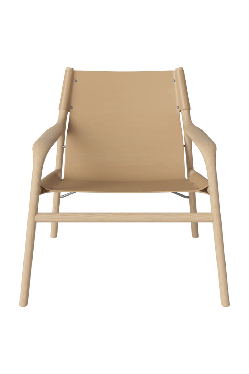 Natural Full-Grain Leather Lounge Chair | Bolia Soul | Woodfurniture.com