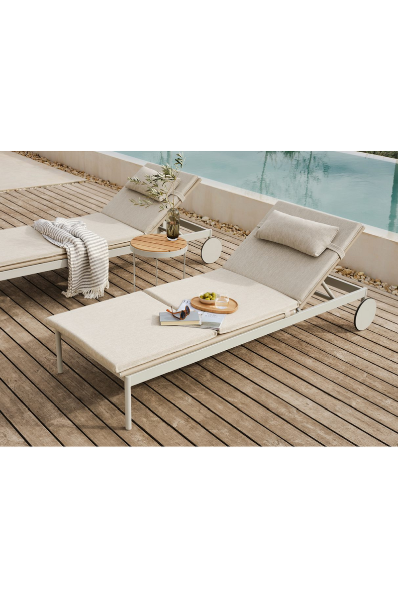 Gray Solid Teak Outdoor Lounge Table | Bolia Drum | Woodfurniture.com