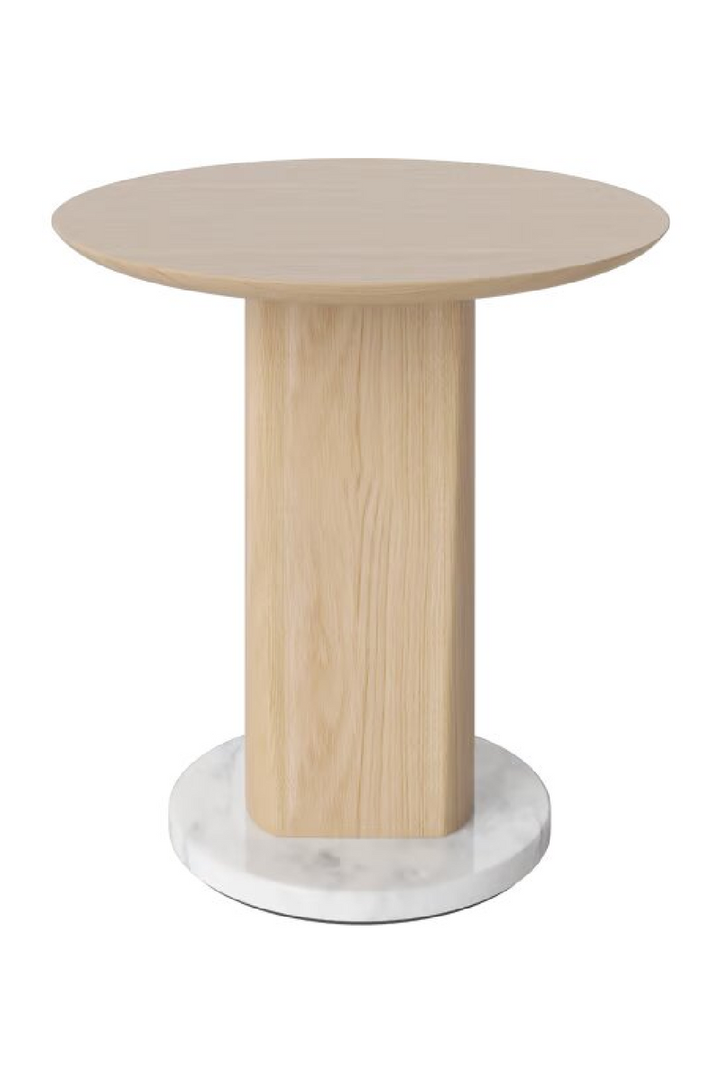 Oiled Oak Pedestal Side Table | Bolia Root | Woodfurniture.com