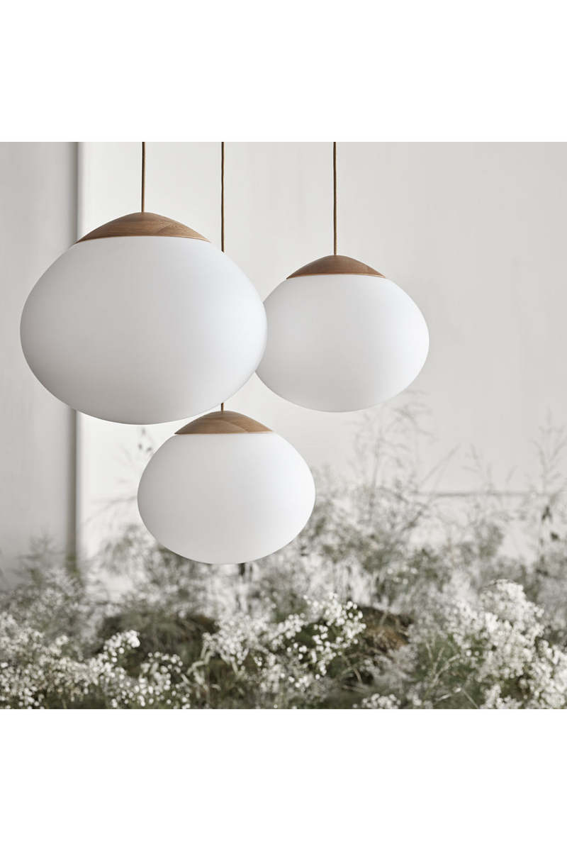 White Opal Glass Shade Pendant Light | Bolia Acorn | Woodfurniture.com