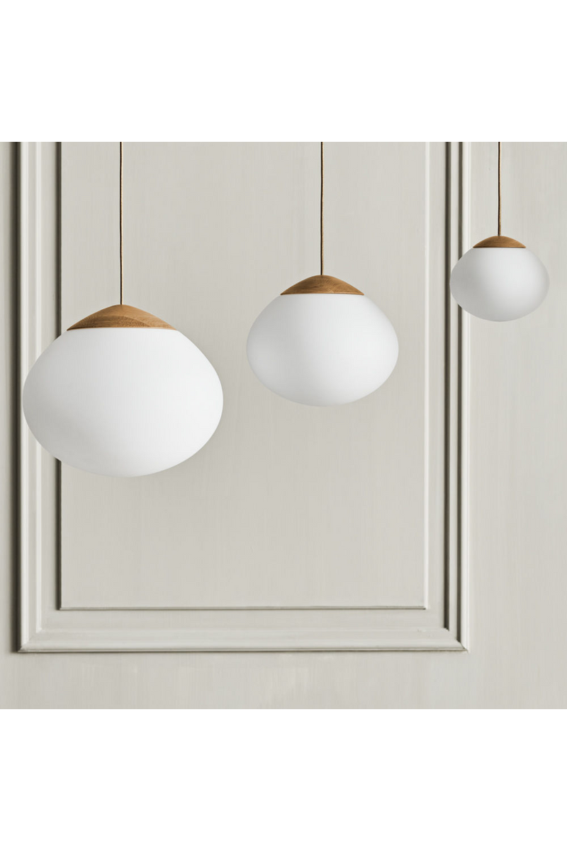 White Opal Glass Shade Pendant Light | Bolia Acorn | Woodfurniture.com