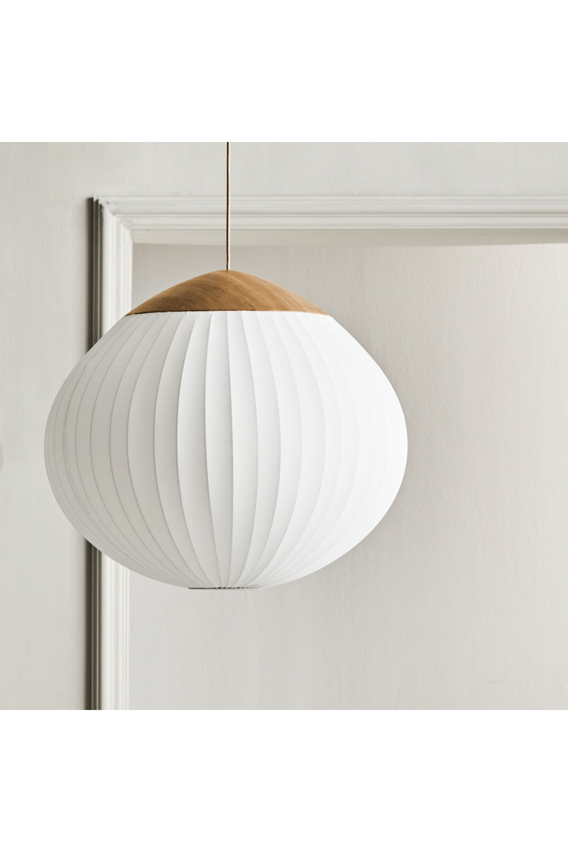 Ivory Fabric Shade Pendant Light | Bolia Acorn | Woodfurniture.com