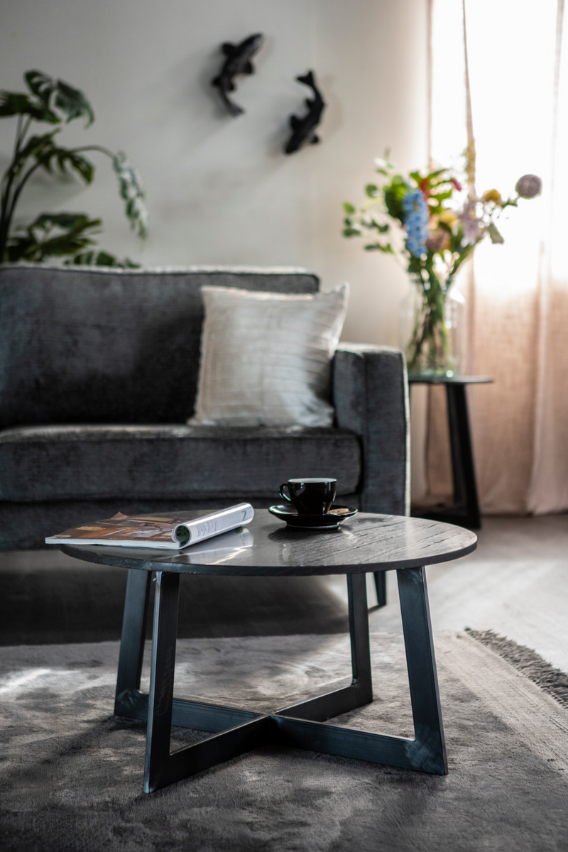 Round Black Marble Coffee Table (M) | By-Boo Major | Woodfurniture.com