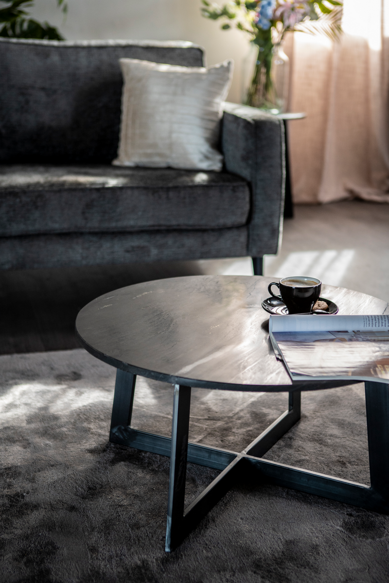 Round Black Marble Coffee Table (M) | By-Boo Major | Woodfurniture.com