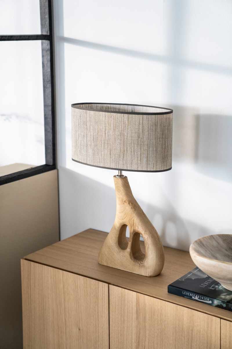 Natural Organic-Shaped Base Table Lamp | By-Boo Shiboo | Woodfurniture.com