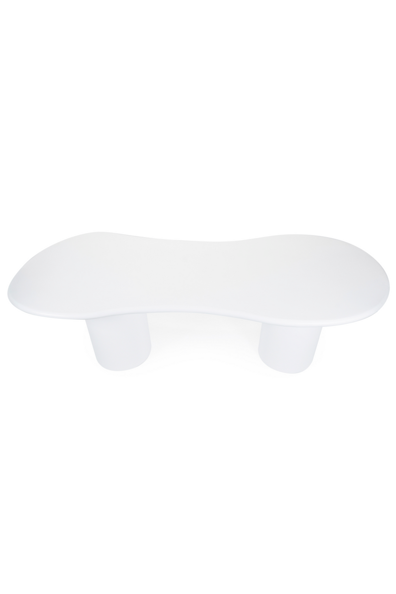 White Glass Organic Dining Table | By-Boo Seki | Woodfurniture.com