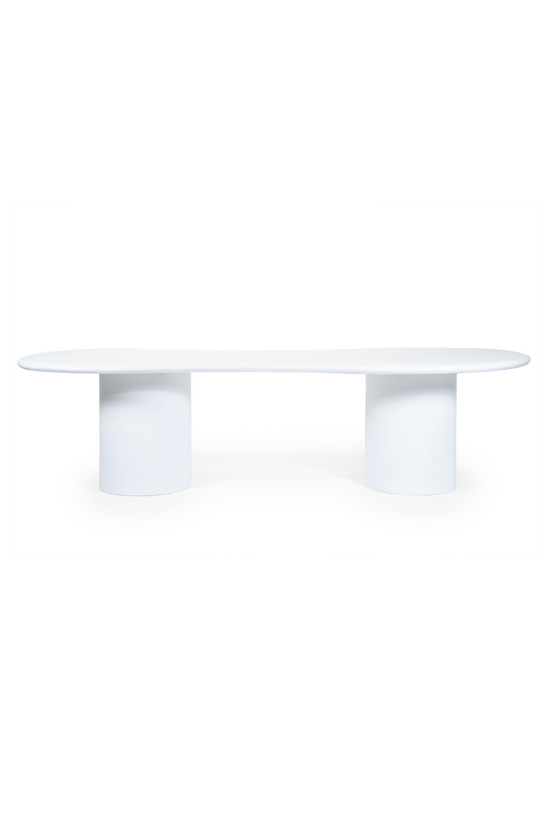 White Glass Organic Dining Table | By-Boo Seki | Woodfurniture.com