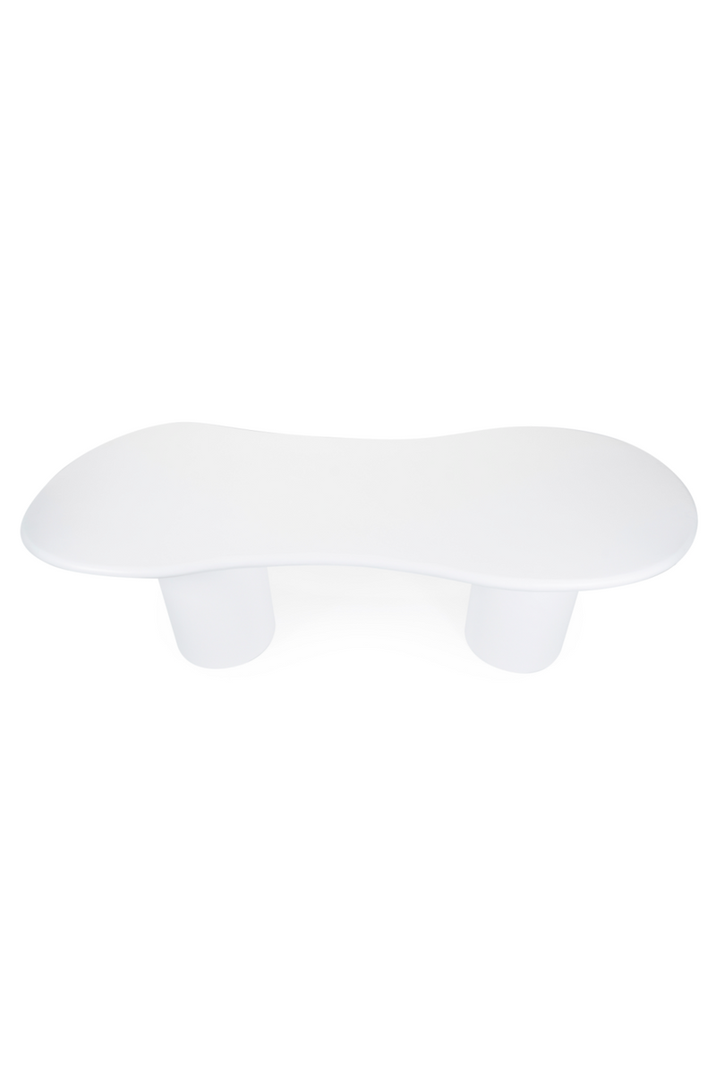 White Glass Organic Dining Table | By-Boo Seki | Woodfurniture.com