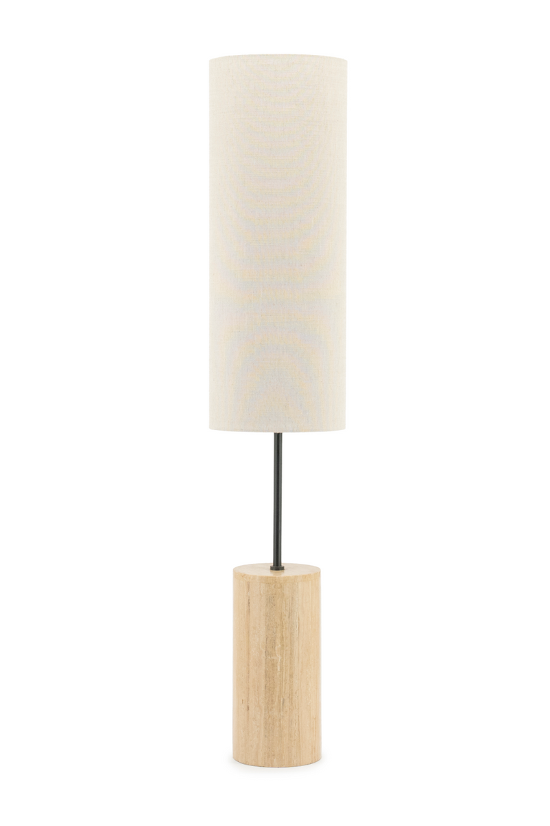 Cylindrical Travertine Table Lamp | By-Boo Amara | Woodfurniture.com