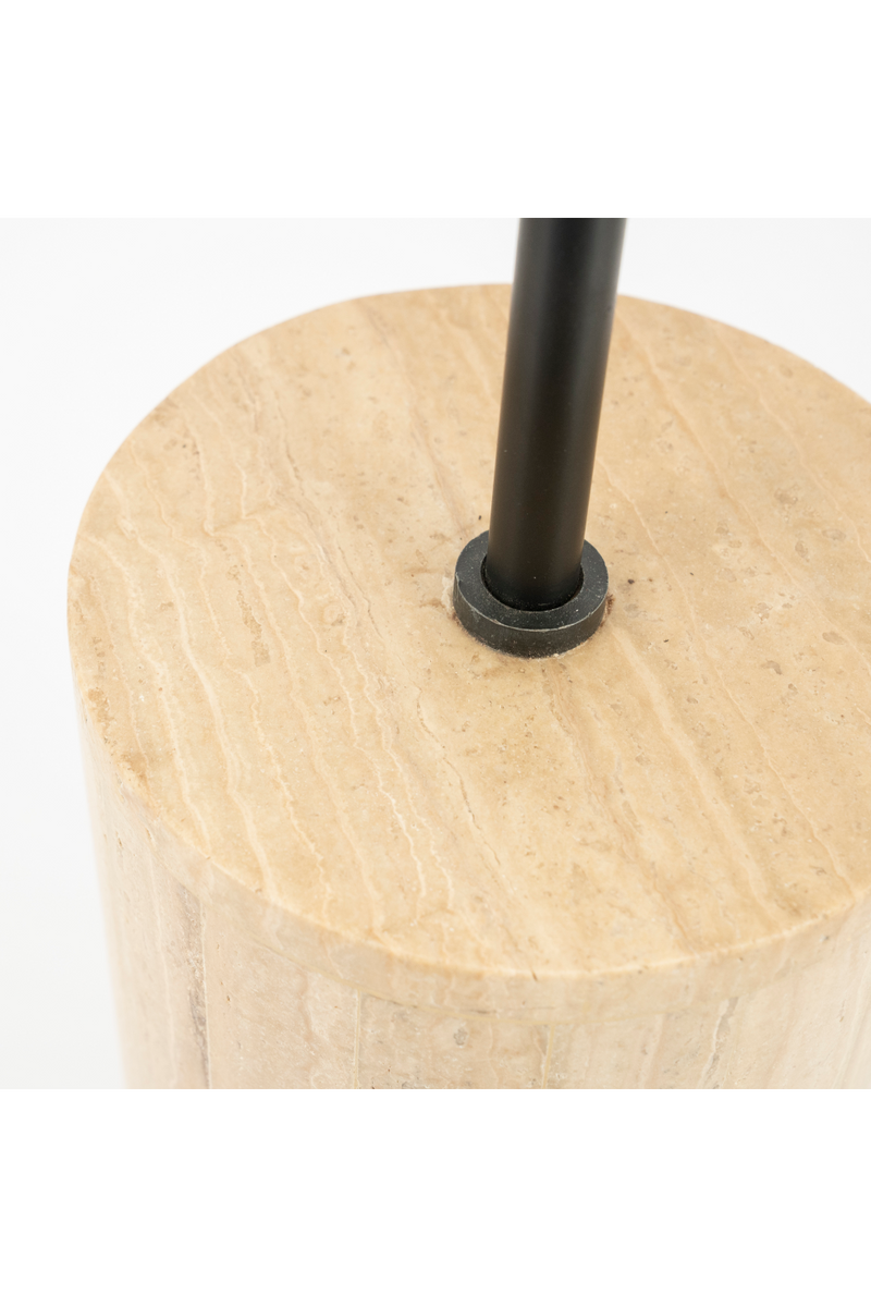 Cylindrical Travertine Table Lamp | By-Boo Amara | Woodfurniture.com