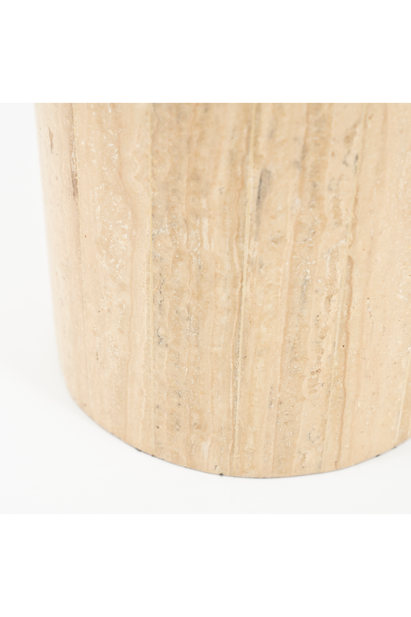 Cylindrical Travertine Table Lamp | By-Boo Amara | Woodfurniture.com