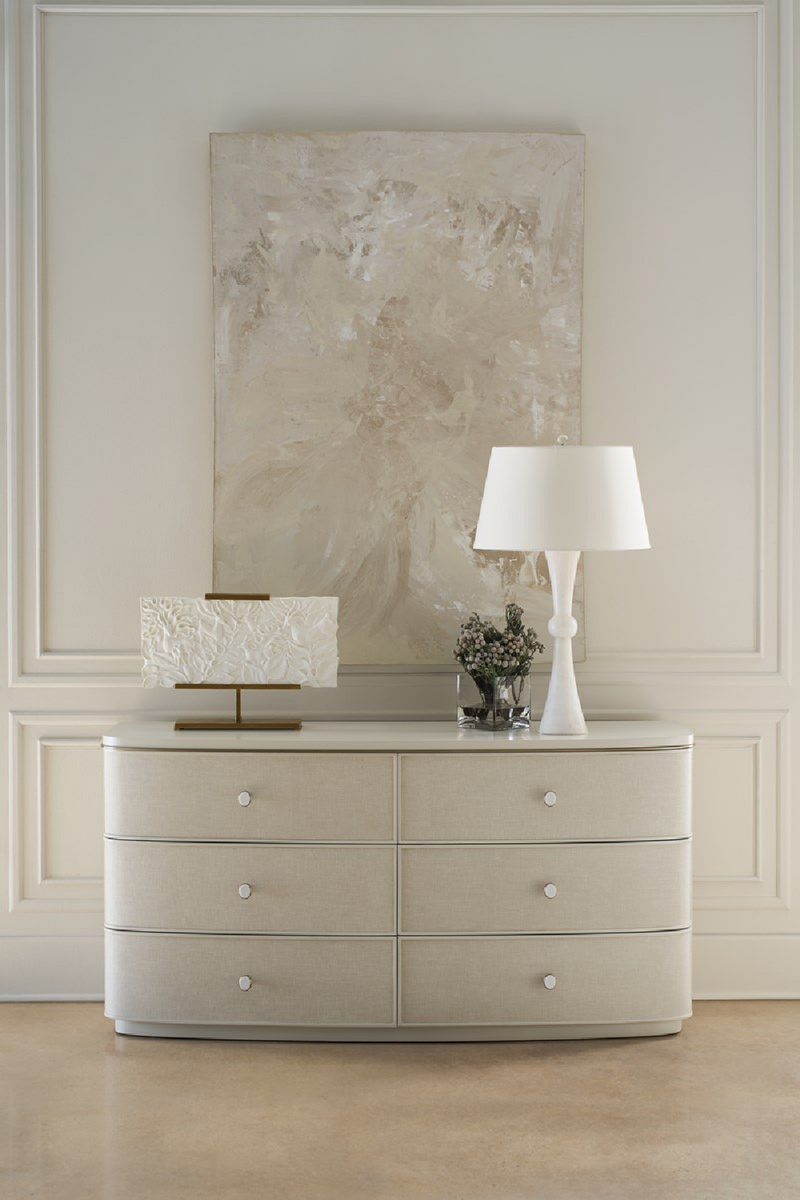 Cream Linen 6-Drawer Dresser | Caracole Lyon | Woodfurniture.com