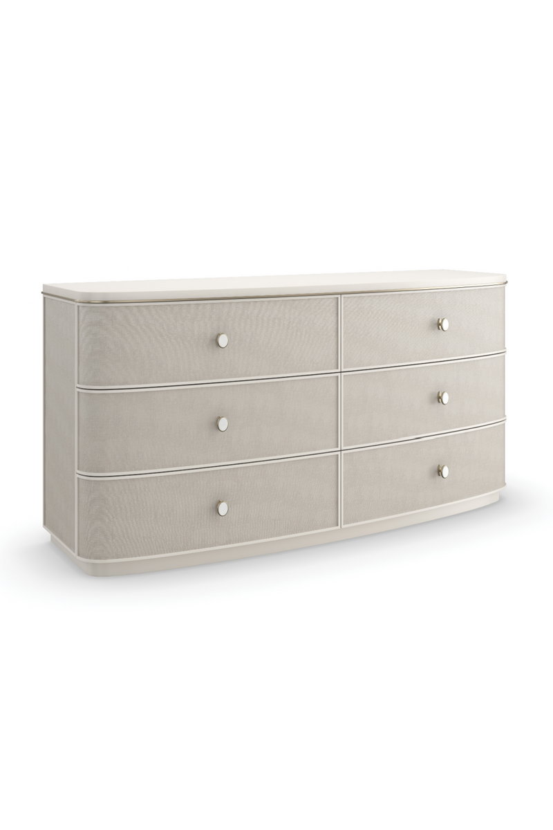 Cream Linen 6-Drawer Dresser | Caracole Lyon | Woodfurniture.com