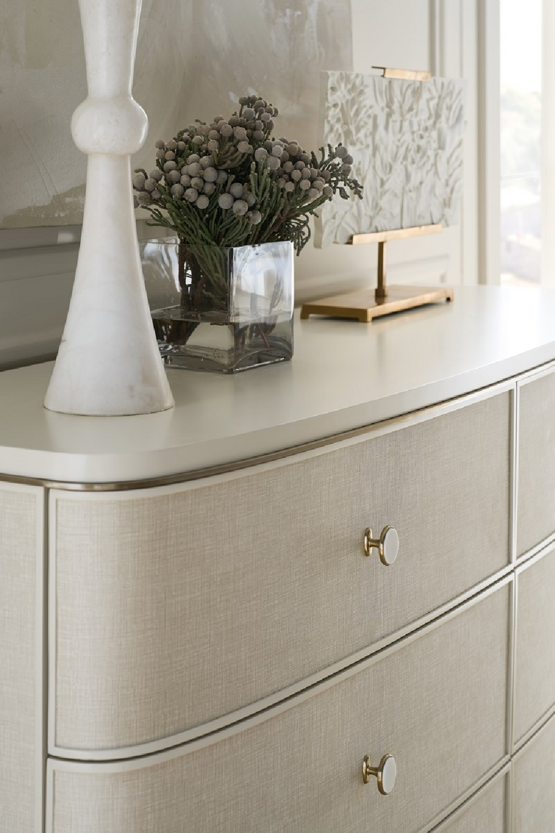 Cream Linen 6-Drawer Dresser | Caracole Lyon | Woodfurniture.com