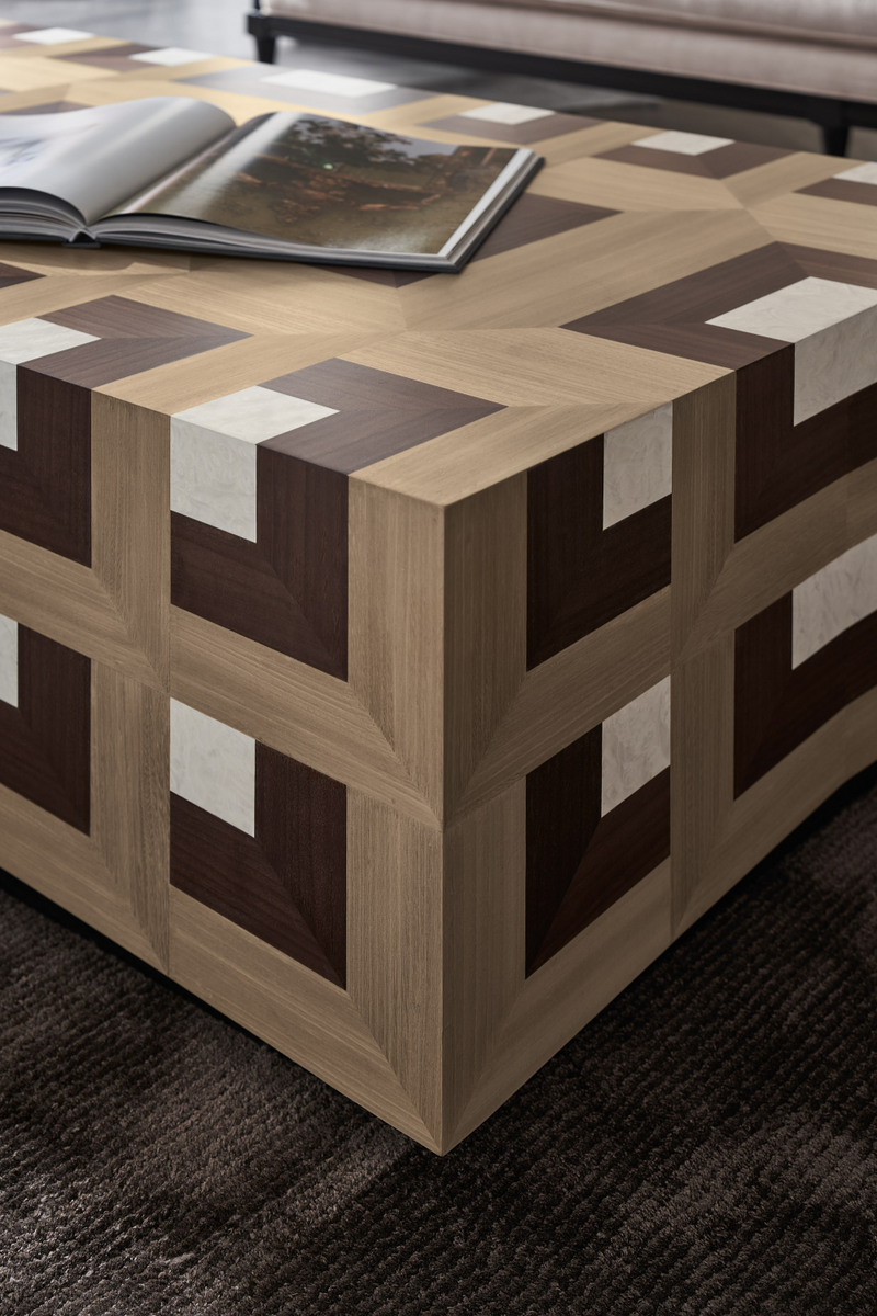 Parquet Rectangular Coffee Table | Caracole Illusion | Woodfurniture.com