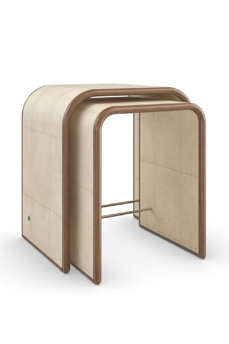 Ivory Parchment Nesting Tables (2) | Caracole Delano | Woodfurniture.com