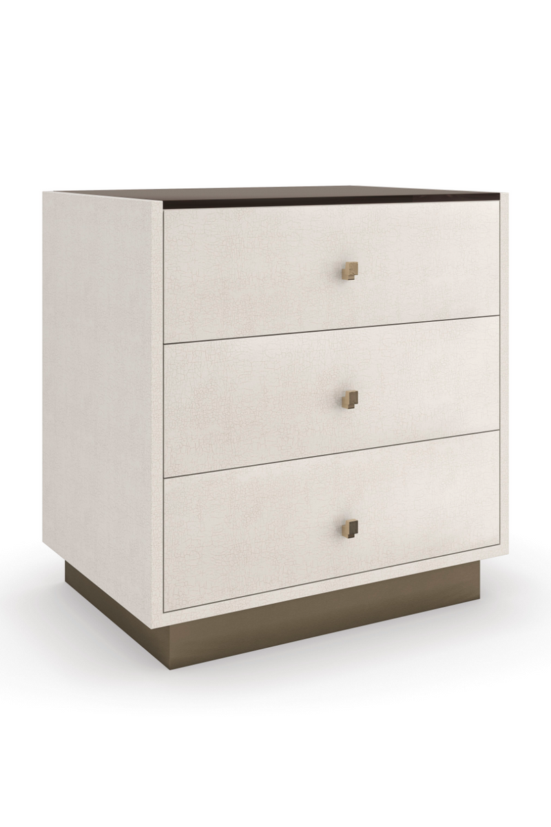 Cream 3-Drawer Nightstand | Caracole Iliad | Woodfurniture.com