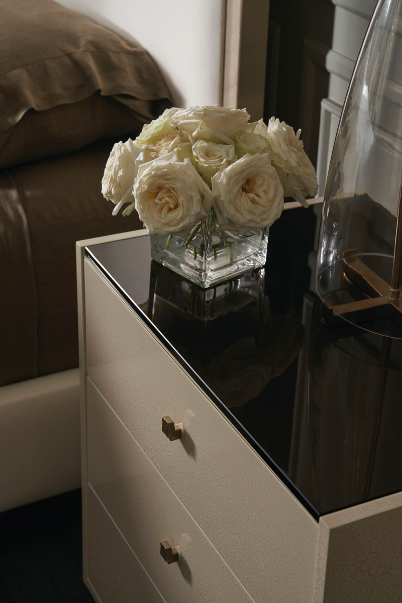 Cream 3-Drawer Nightstand | Caracole Iliad | Woodfurniture.com