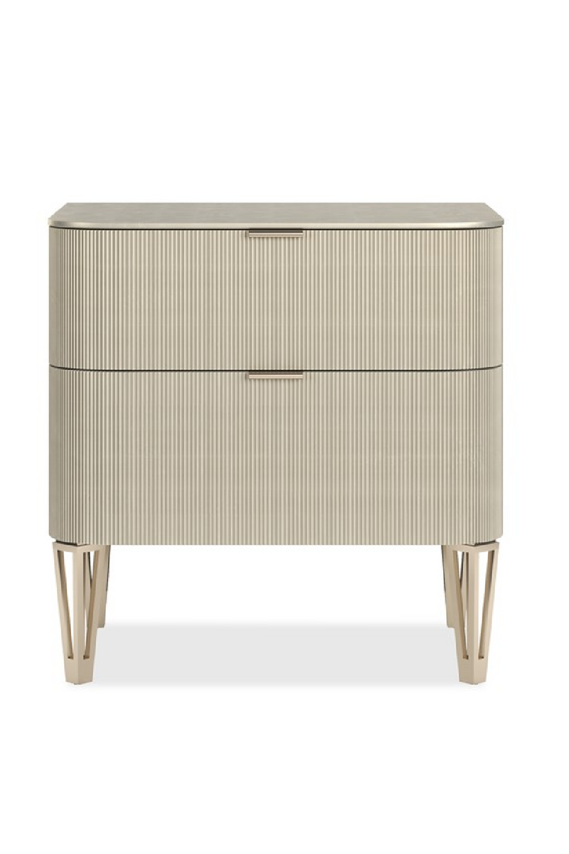 Gold Reeded 2-Drawer Nightstand | Caracole True Love | Woodfurniture.com