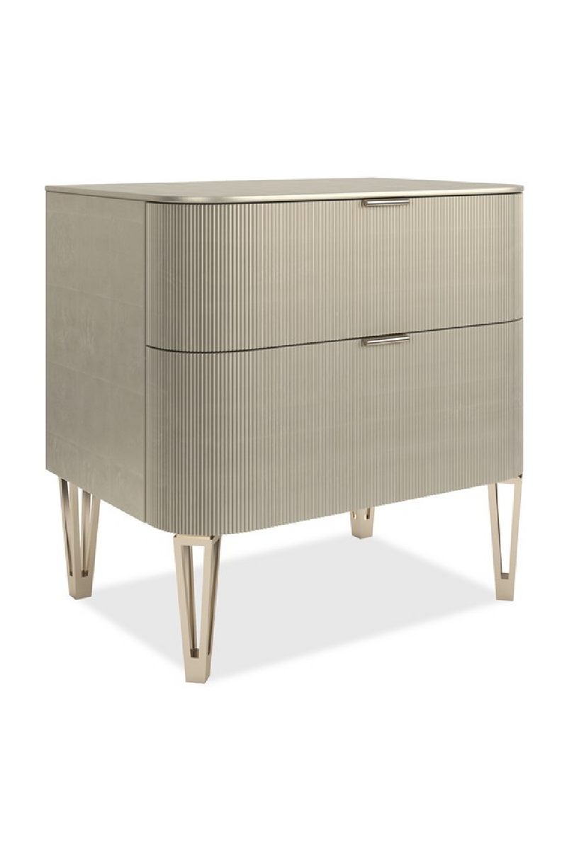 Gold Reeded 2-Drawer Nightstand | Caracole True Love | Woodfurniture.com