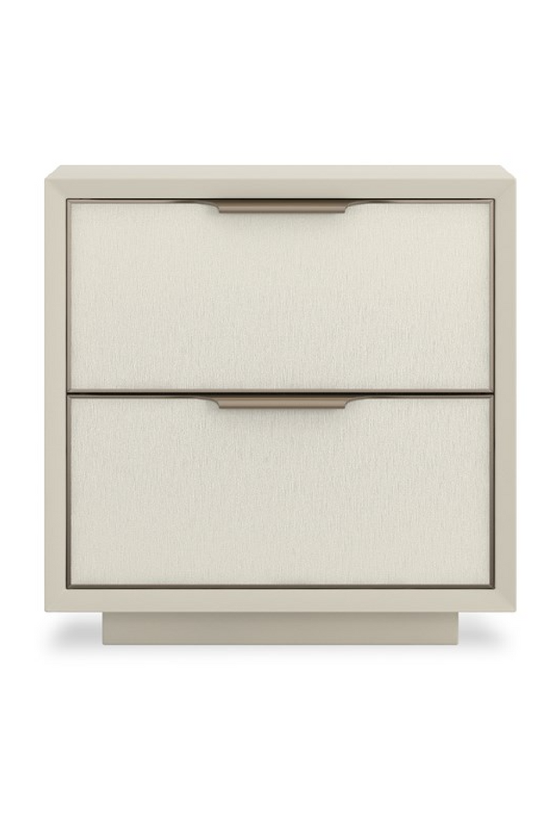 White Vinyl 2-Drawer Nightstand | Caracole Double Wrap | Woodfurniture.com