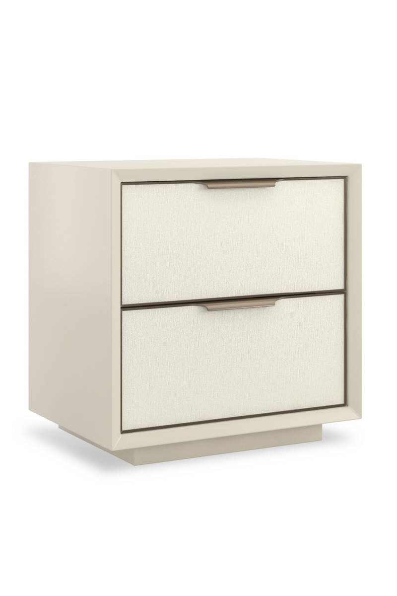 White Vinyl 2-Drawer Nightstand | Caracole Double Wrap | Woodfurniture.com