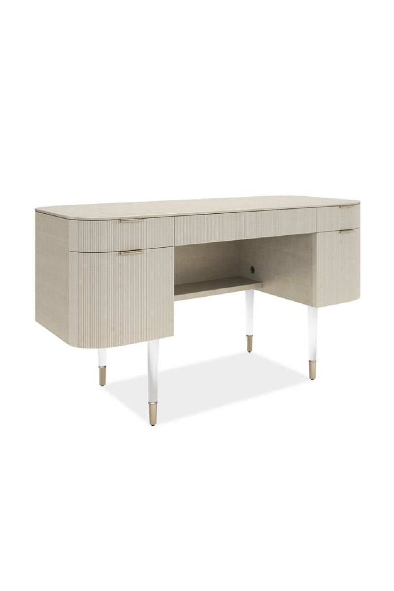 Ridged 2-Drawer Desk | Caracole Lady Love | Woodfurniture.com