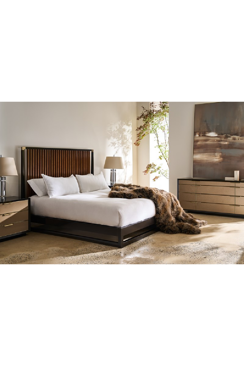 Slatted Oak King Bed | Caracole Pinstripe | Woodfurniture.com