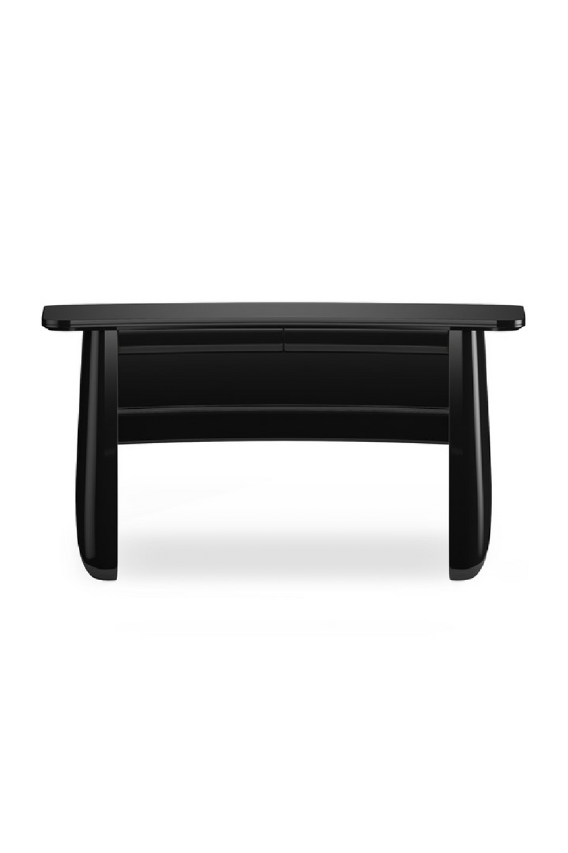 Black Glass 2-Drawer Desk | Caracole Cabochon | Woodfurniture.com