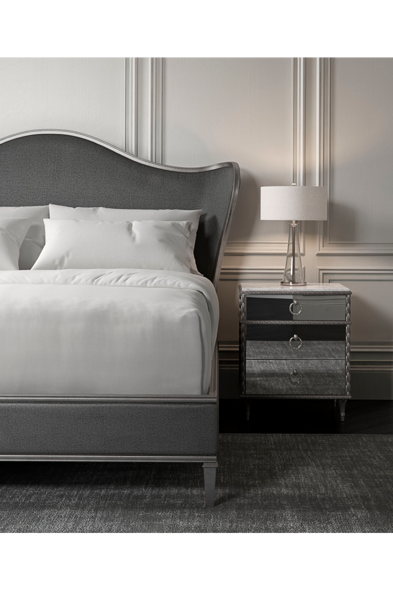 Gray Camelback Upholstered Bed | Caracole Bedtime Beauty | Woodfurniture.com