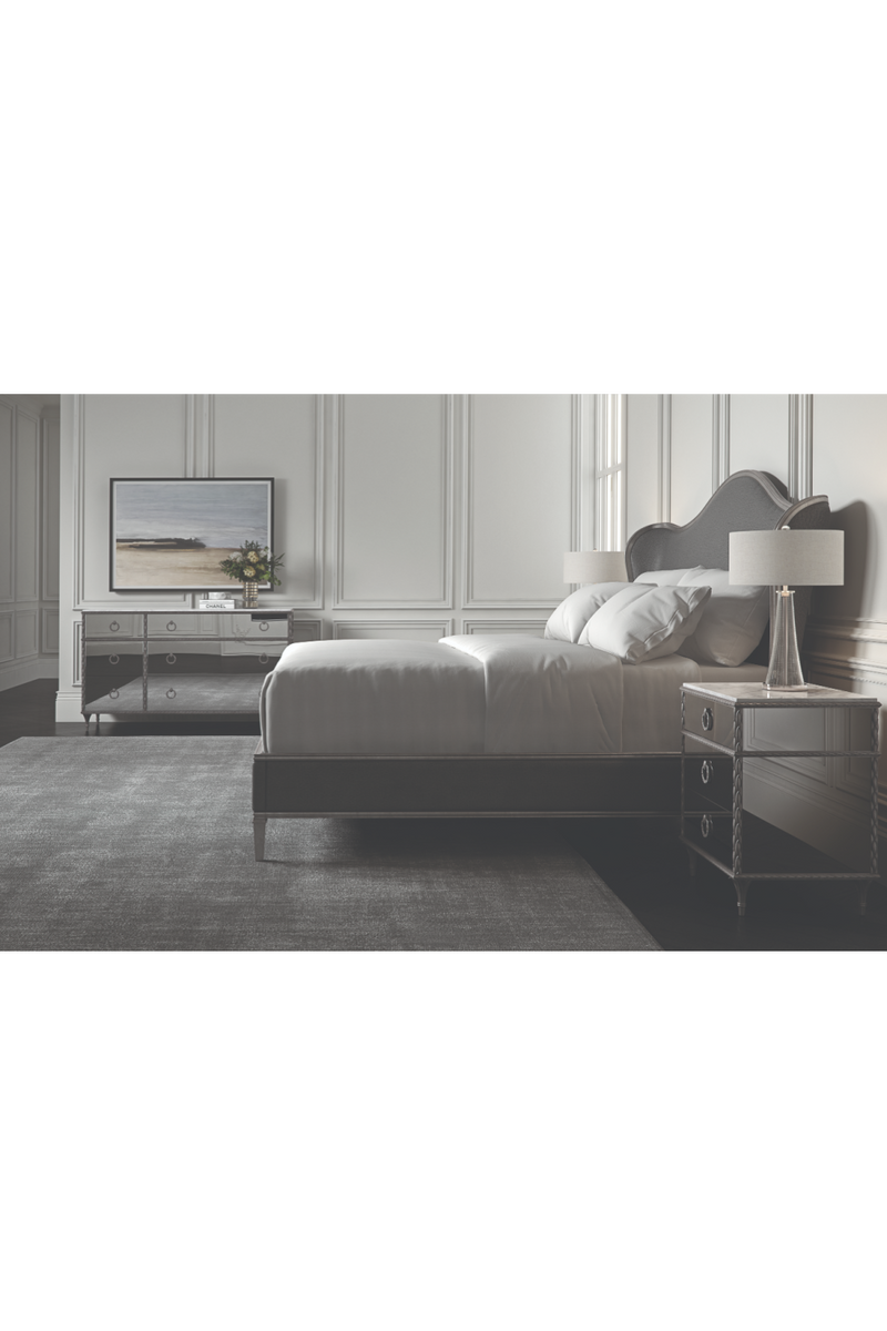 Gray Camelback Upholstered Bed | Caracole Bedtime Beauty | Woodfurniture.com