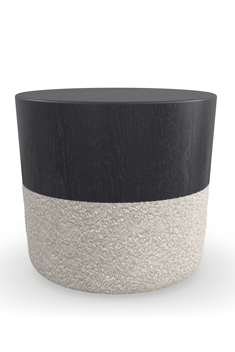 Bouclé Base Round Side Table | Caracole Etta | Woodfurniture.com