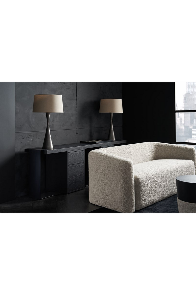 Bouclé Base Round Side Table | Caracole Etta | Woodfurniture.com