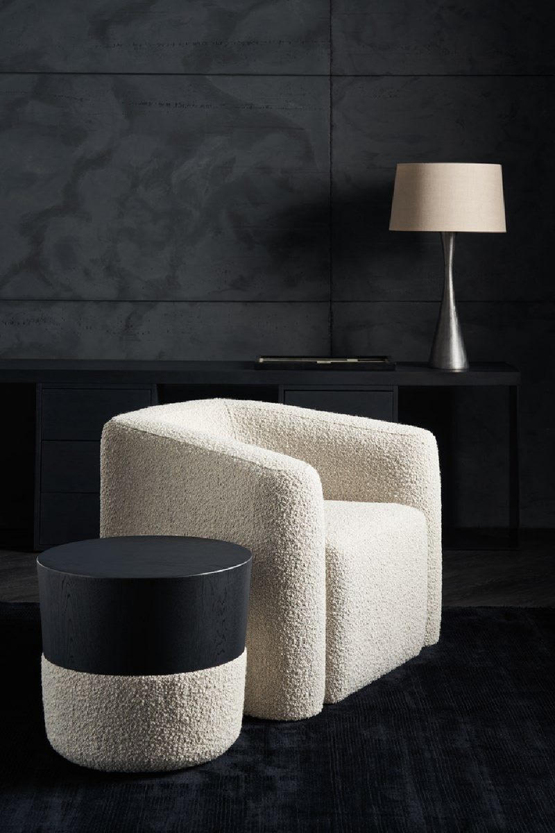 Bouclé Base Round Side Table | Caracole Etta | Woodfurniture.com