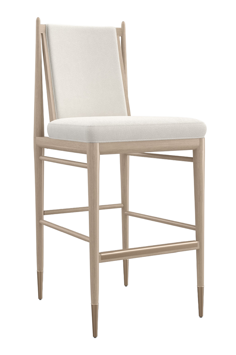 Ivory Bouclé Bar Stool | Caracole Unity | Woodfurniture.com